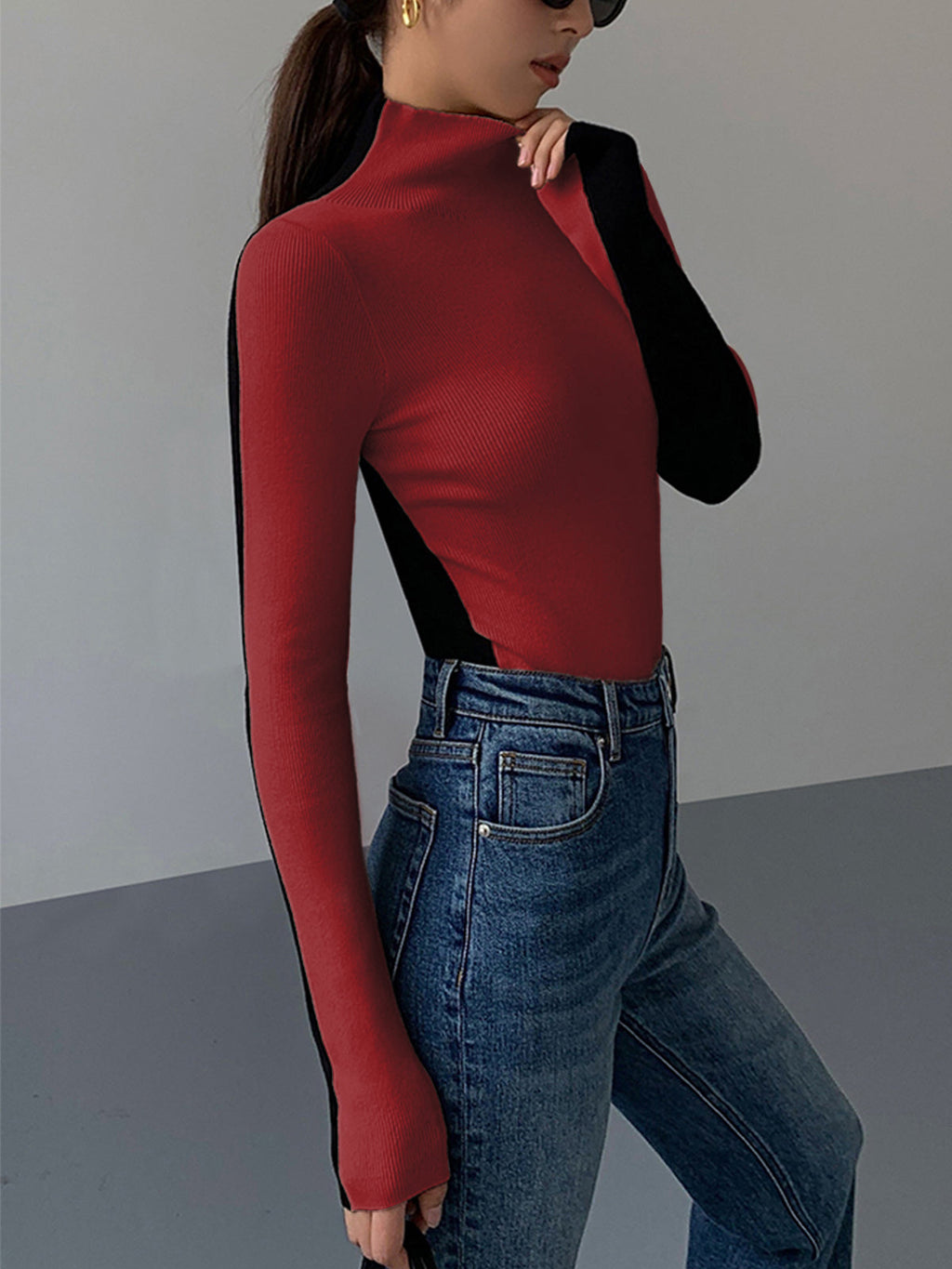 Valenzora | Damen Rollkragenpullover mit langen Ärmeln