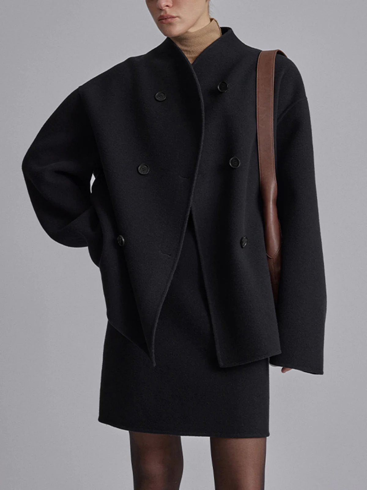 Valenzora | Women's Button-Down Jacket - Short Beige Jacket with a Modern Cut