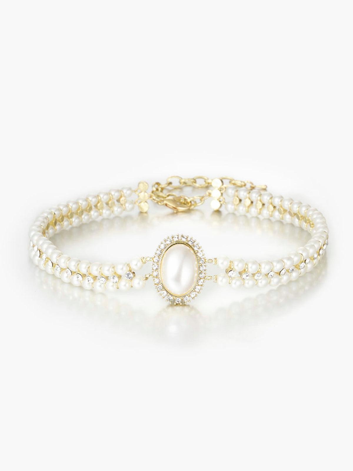 Valenzora | Vintage Double Layer Choker Necklace with Pearls