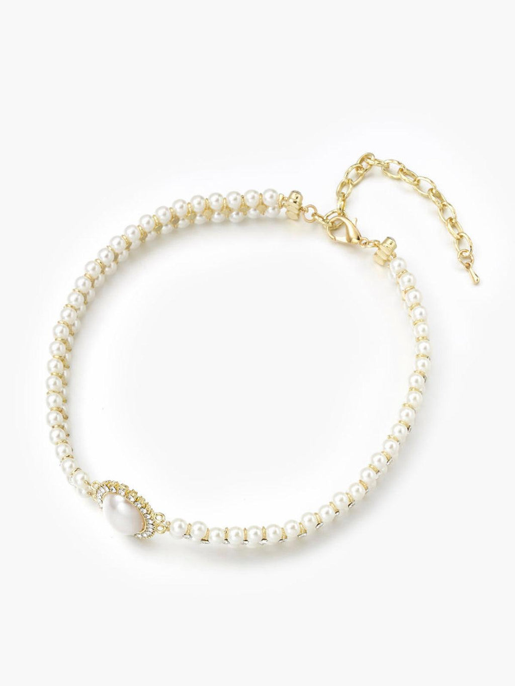 Valenzora | Vintage Double Layer Choker Necklace with Pearls