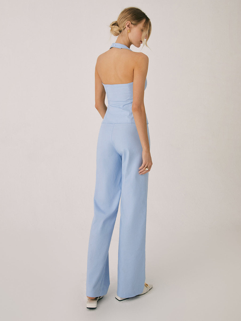Valenzora | Elegant two-piece set with vest and wide-leg trousers