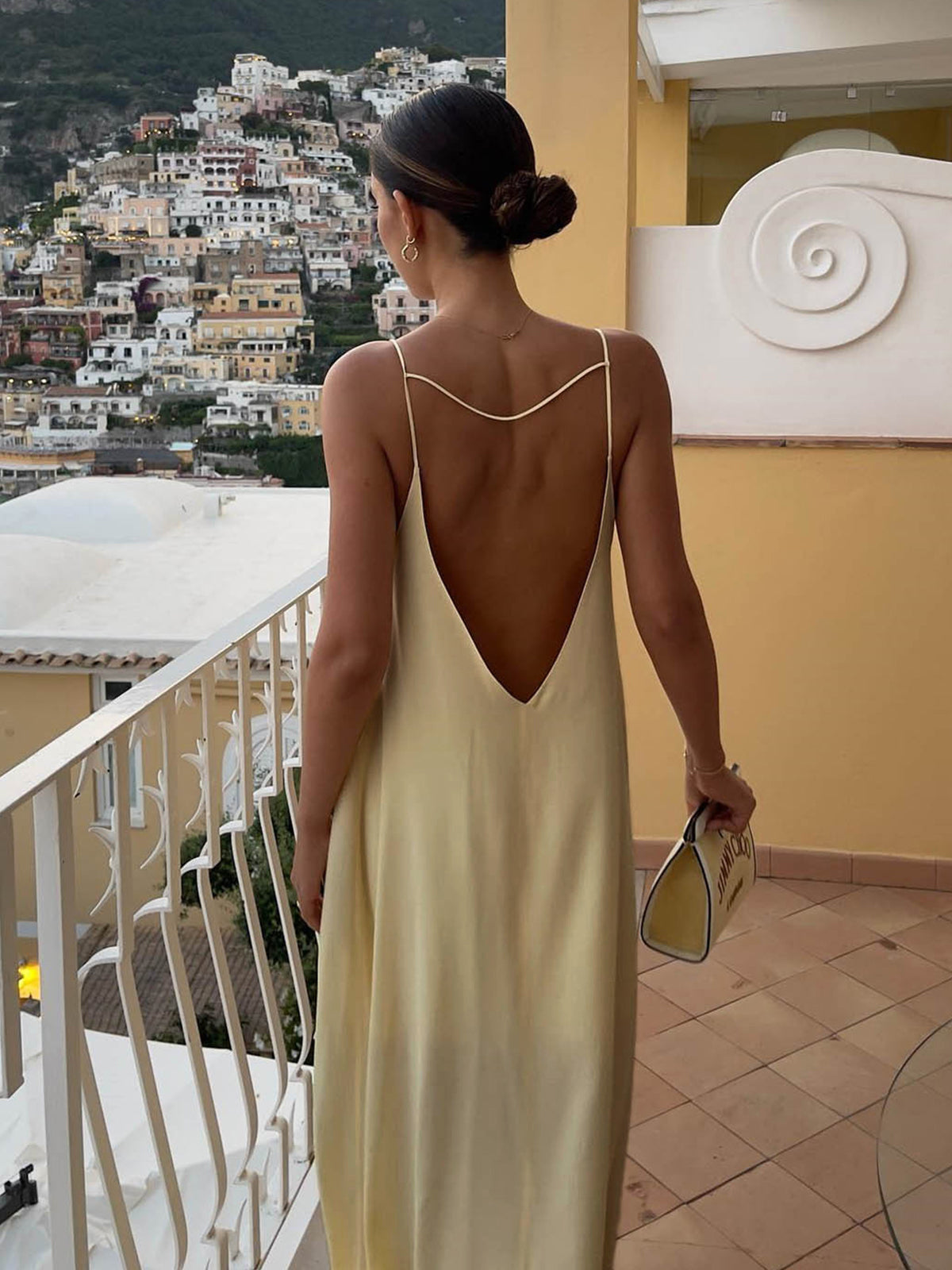 Valenzora | Backless Holiday Satin Dress Long