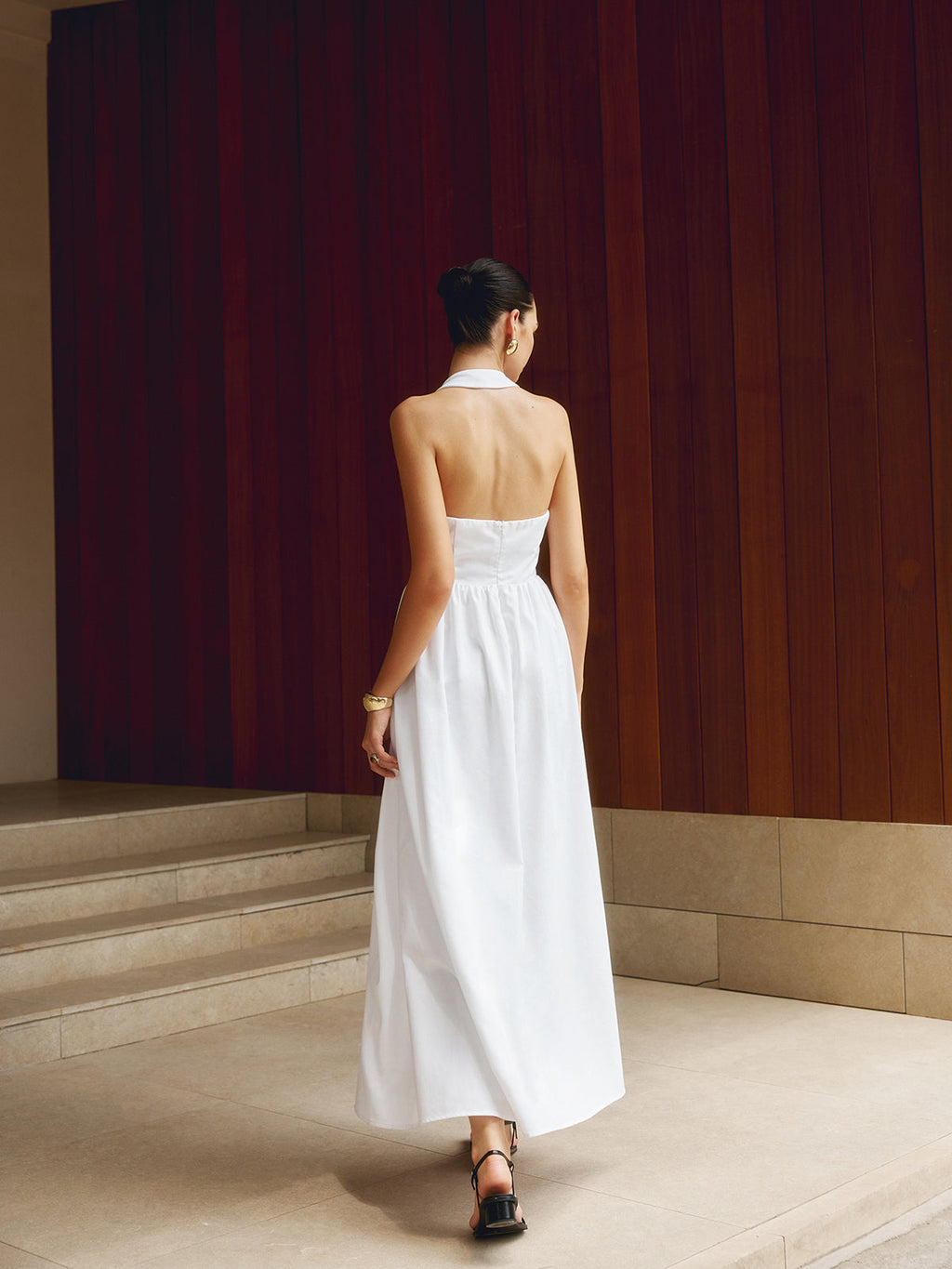 Valenzora | Trägerloses A-Linien-Maxikleid aus Baumwolle & Leinen