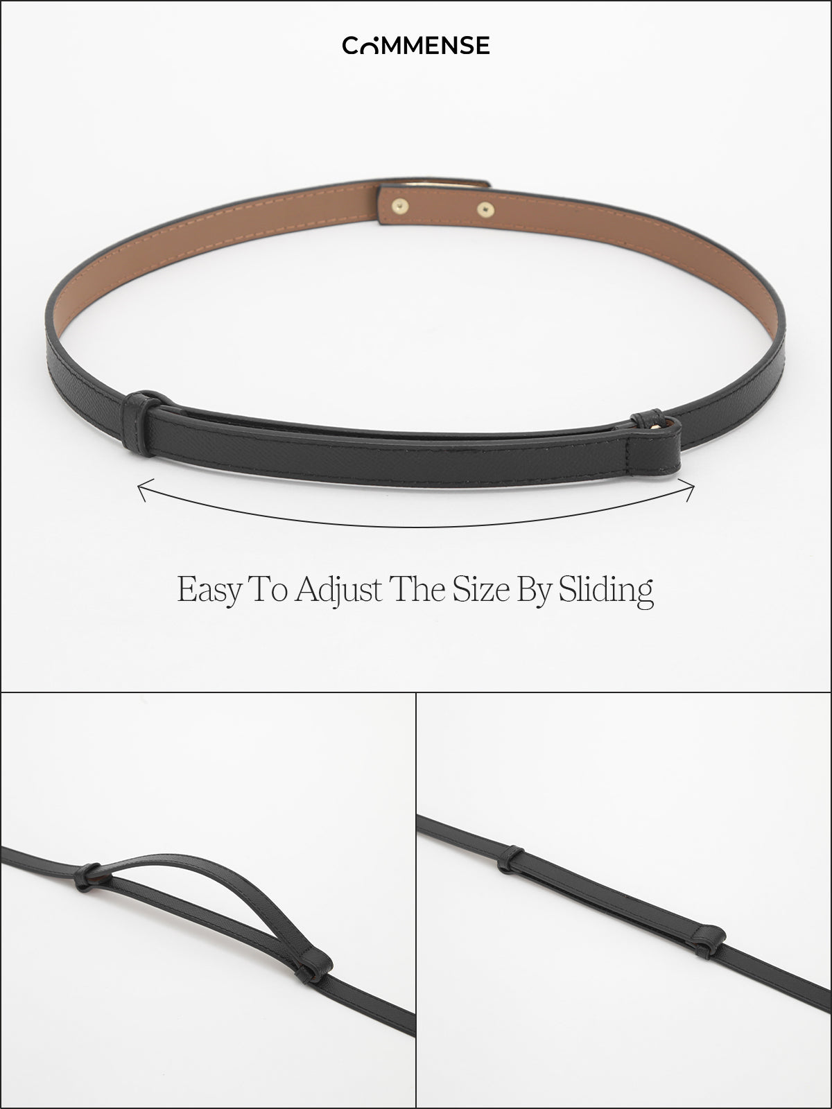 Valenzora | Leather belt with gold buckle