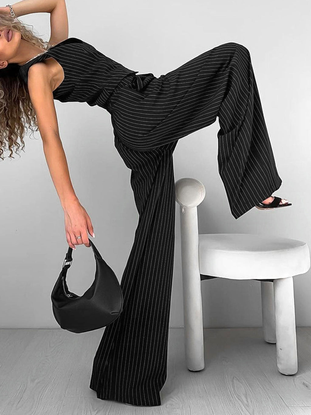 Valenzora | Relaxed Striped Suit Trousers Set