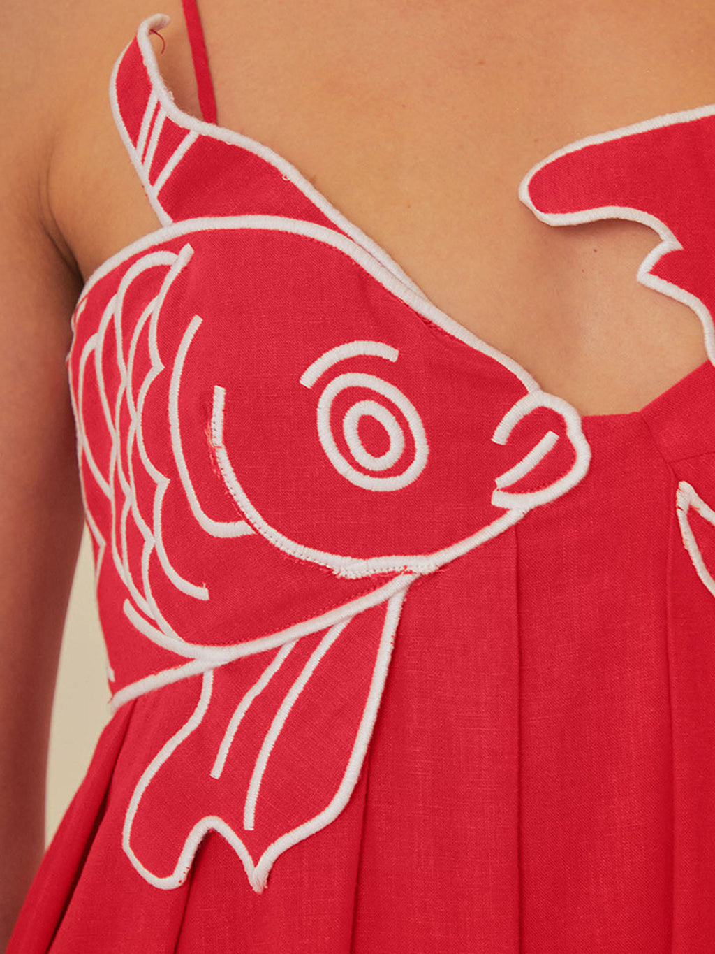 Valenzora | Embroidered Fish Semi-Transparent Cami Dress