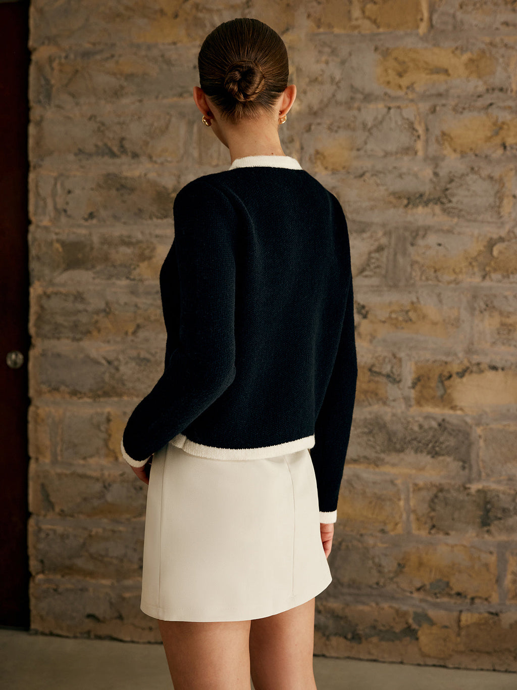 Valenzora | Women's cardigan with contrast trim