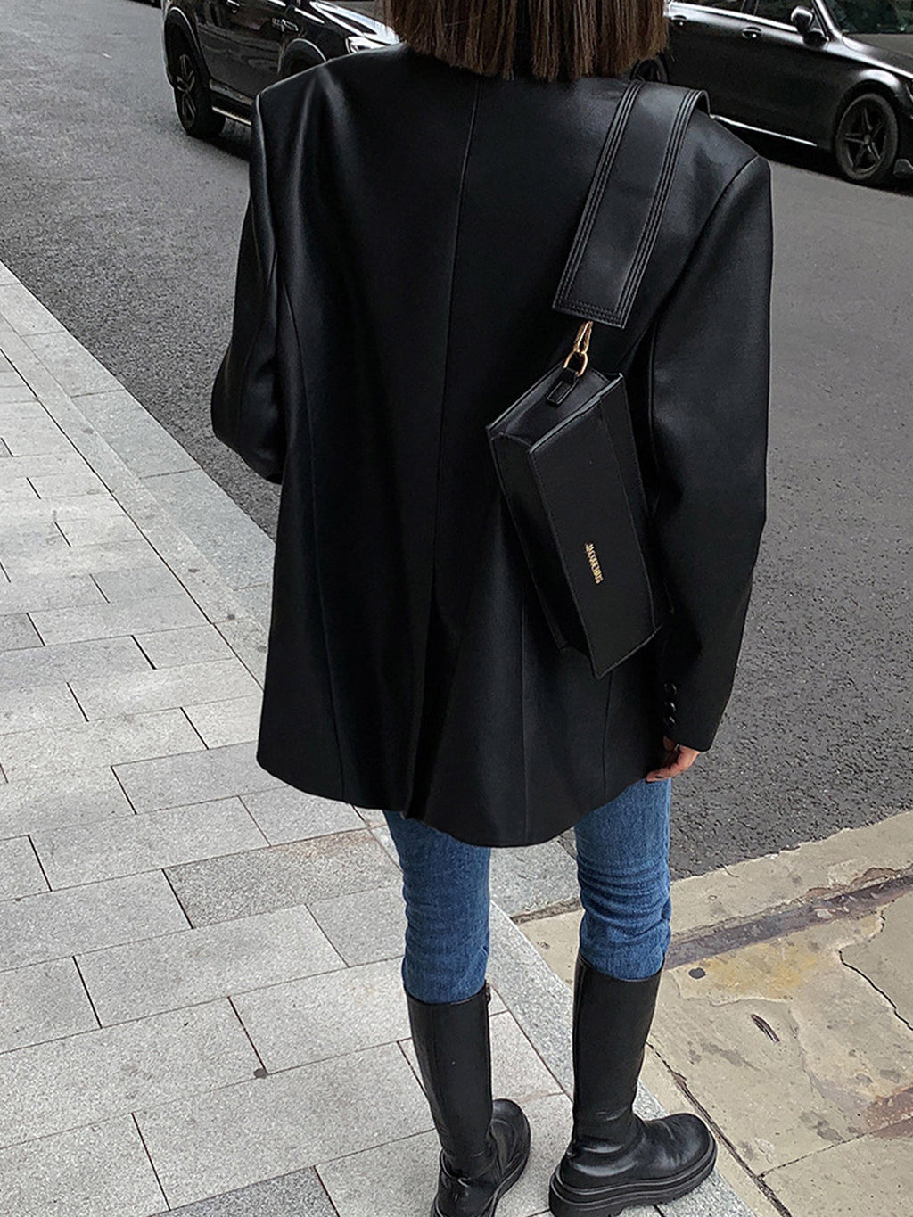 Valenzora | Reversf pockets leather blazer