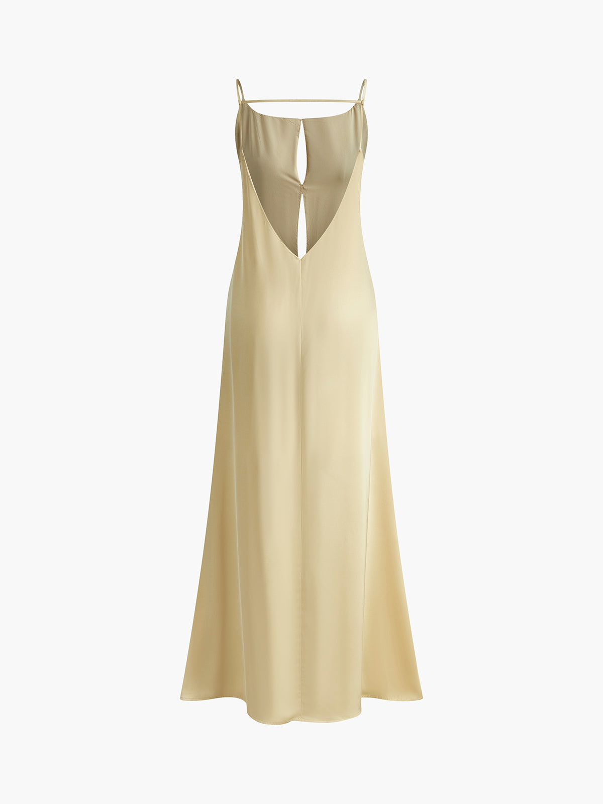 Valenzora | Backless Holiday Satin Dress Long