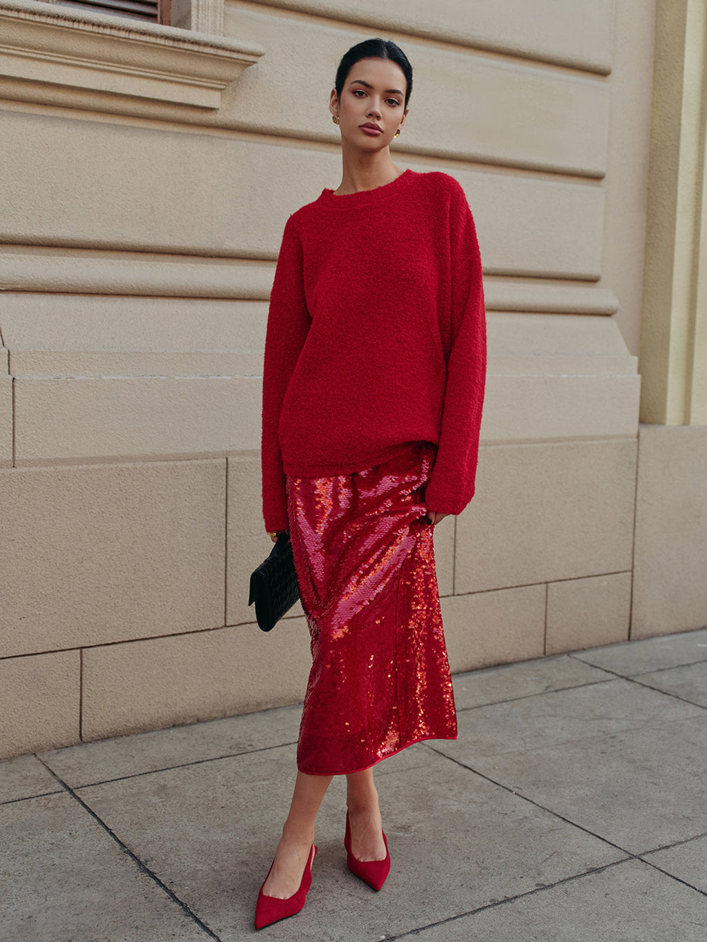 Valenzora | Elegant solid color sequin skirt