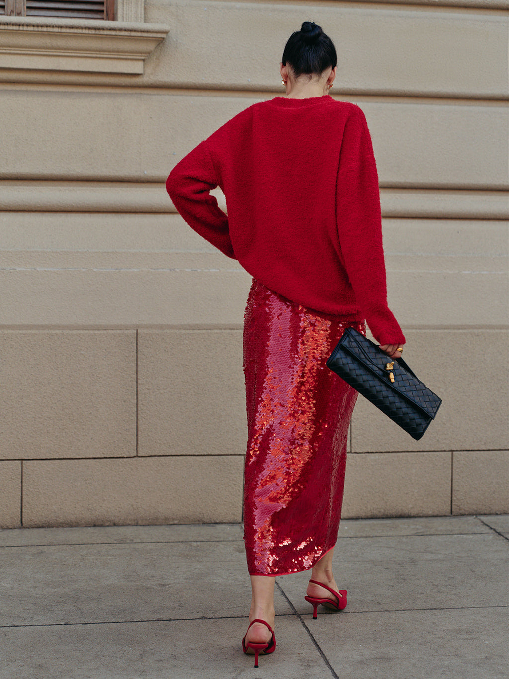 Valenzora | Elegant solid color sequin skirt