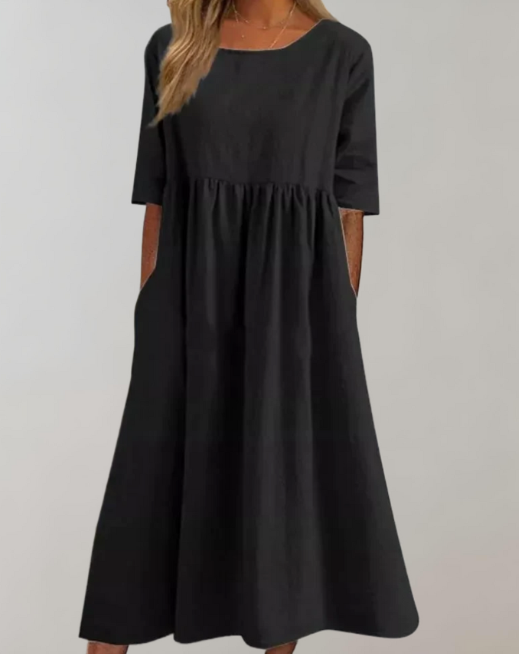 Valenzora | Plain cotton dress with a relaxed fit