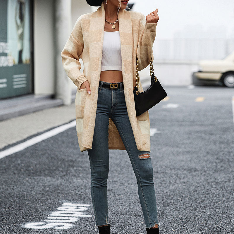 Valenzora | Lässiger karierter Cardigan