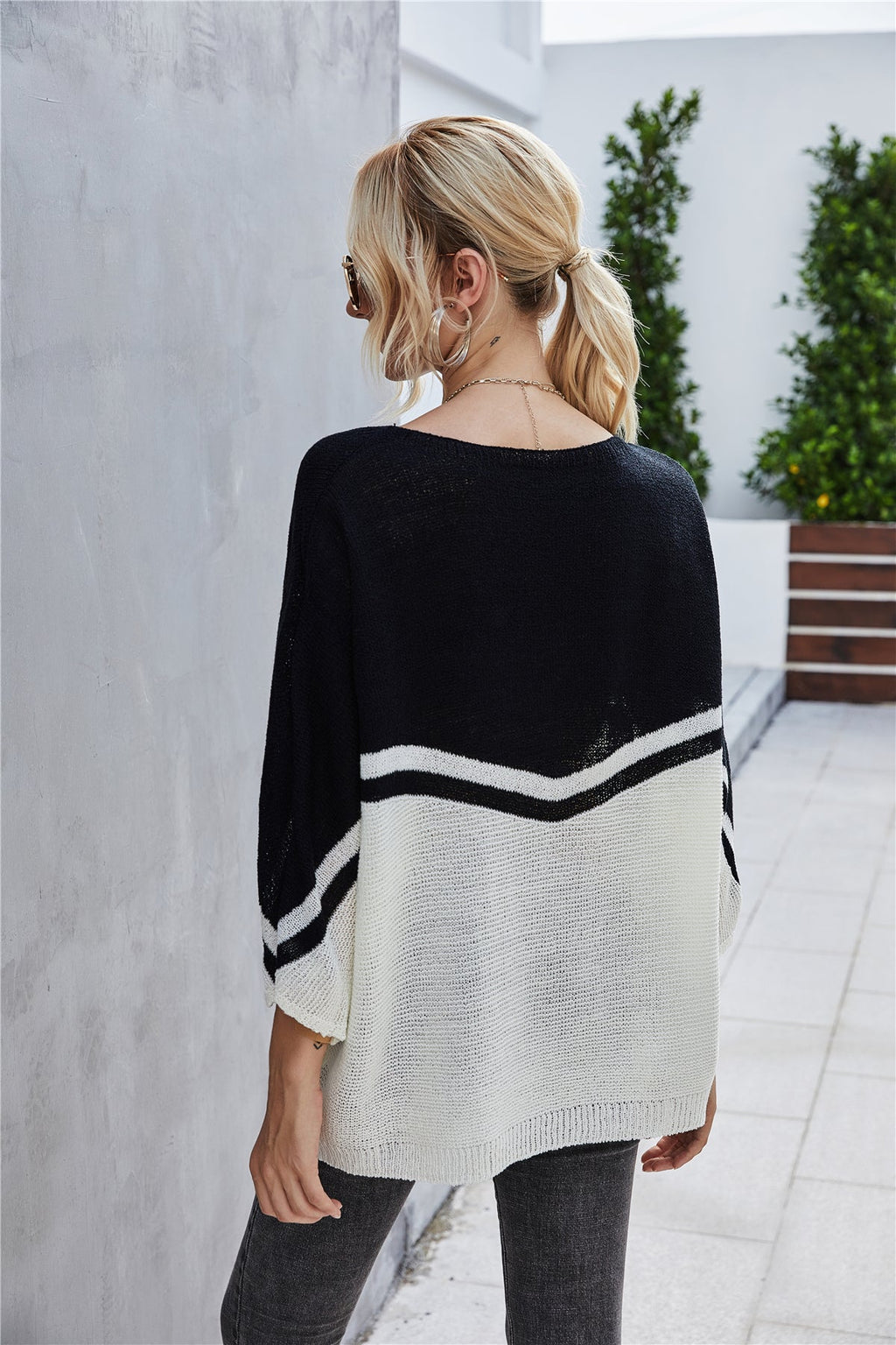 Valenzora Strick Oversize Fledermausärmel Strickpullover