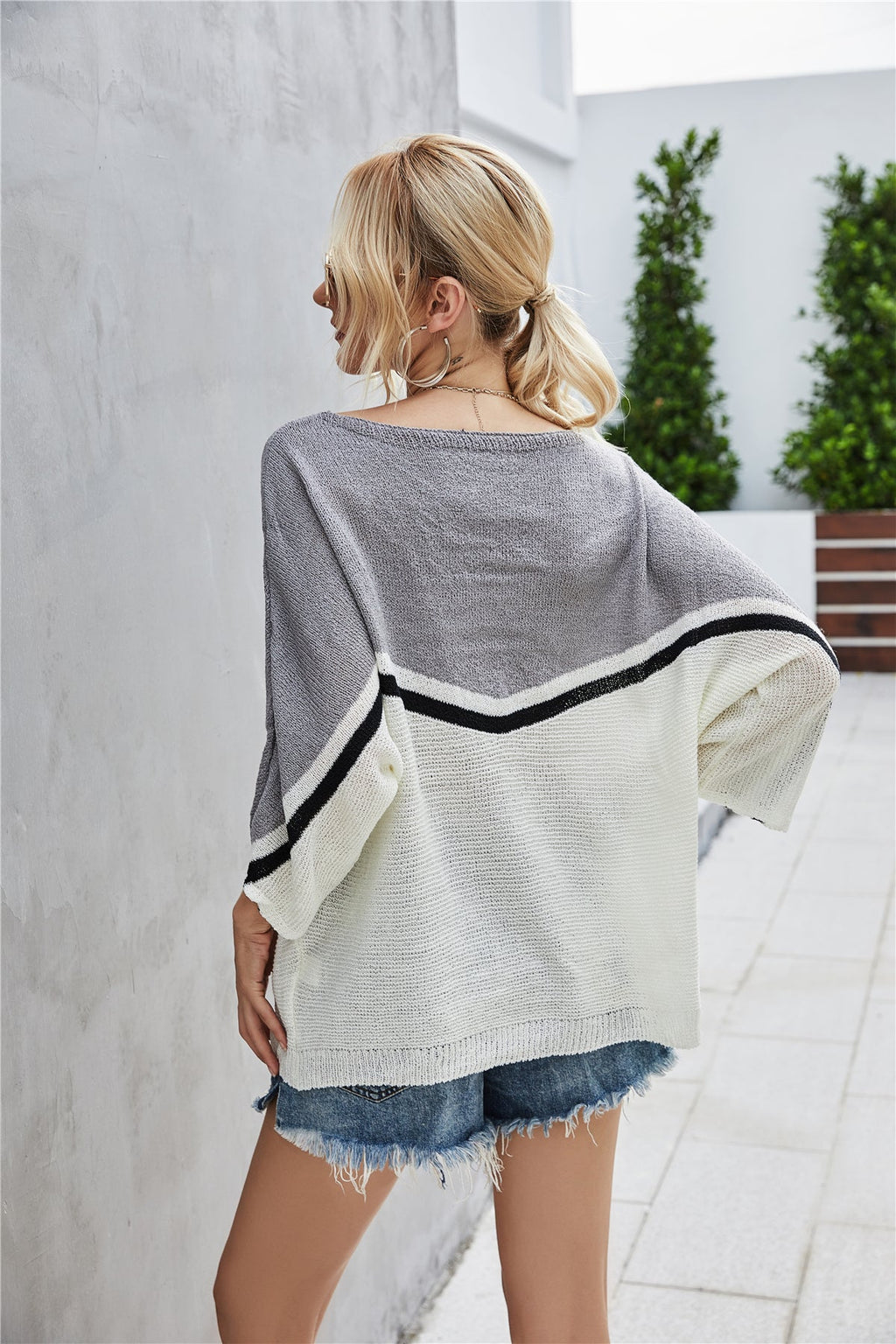 Valenzora Strick Oversize Fledermausärmel Strickpullover