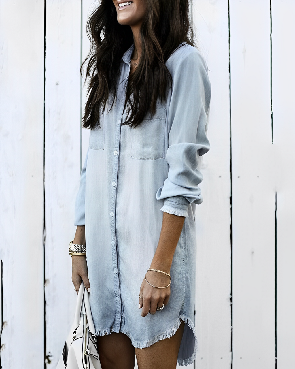Valenzora | Jeansbluse – Stylische Jeansbluse mit Knöpfen für einen lässigen Look
