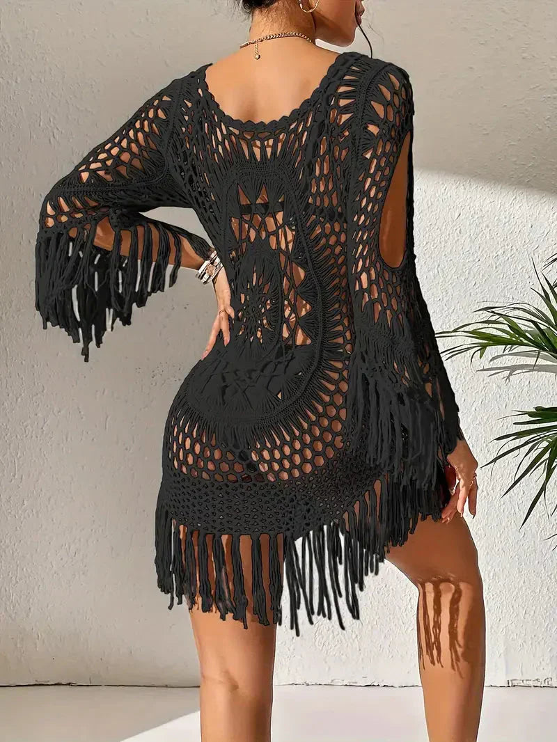 Valenzora | Cover-up Boho Style Long Sleeve Bikini Dress Beach Outfits