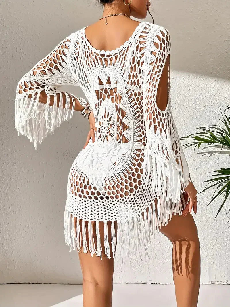 Valenzora | Cover Up Boho Style Long Sleeve Bikini Cover Up Beach Outfits