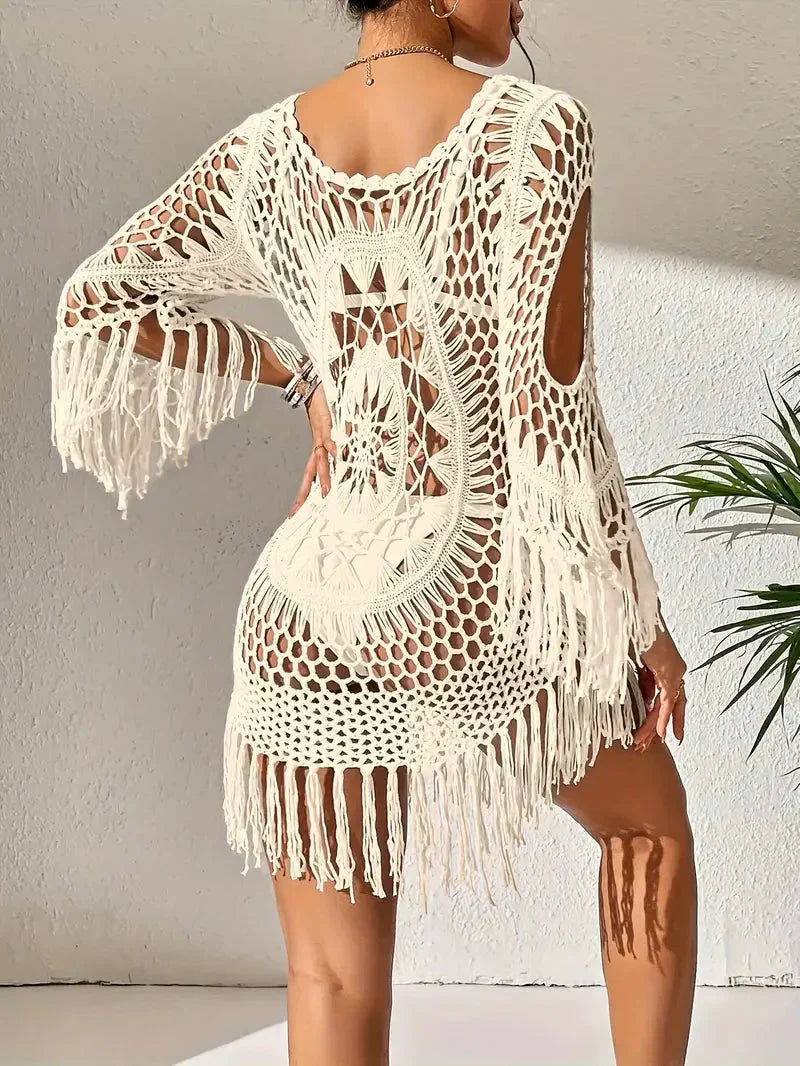 Valenzora | Cover Up Boho Style Long Sleeve Bikini Cover Up Beach Outfits