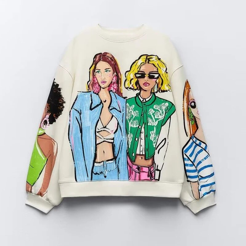 Valenzora | Cozy Sweatshirt Pullover Oversized Sweatshirt Women's Clothing