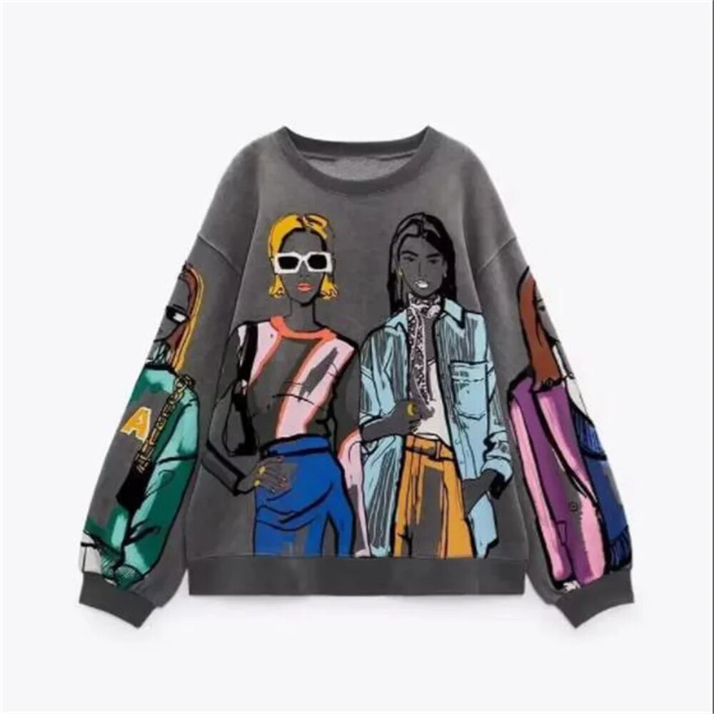 Valenzora | Cozy Sweatshirt Pullover Oversized Sweatshirt Women's Clothing