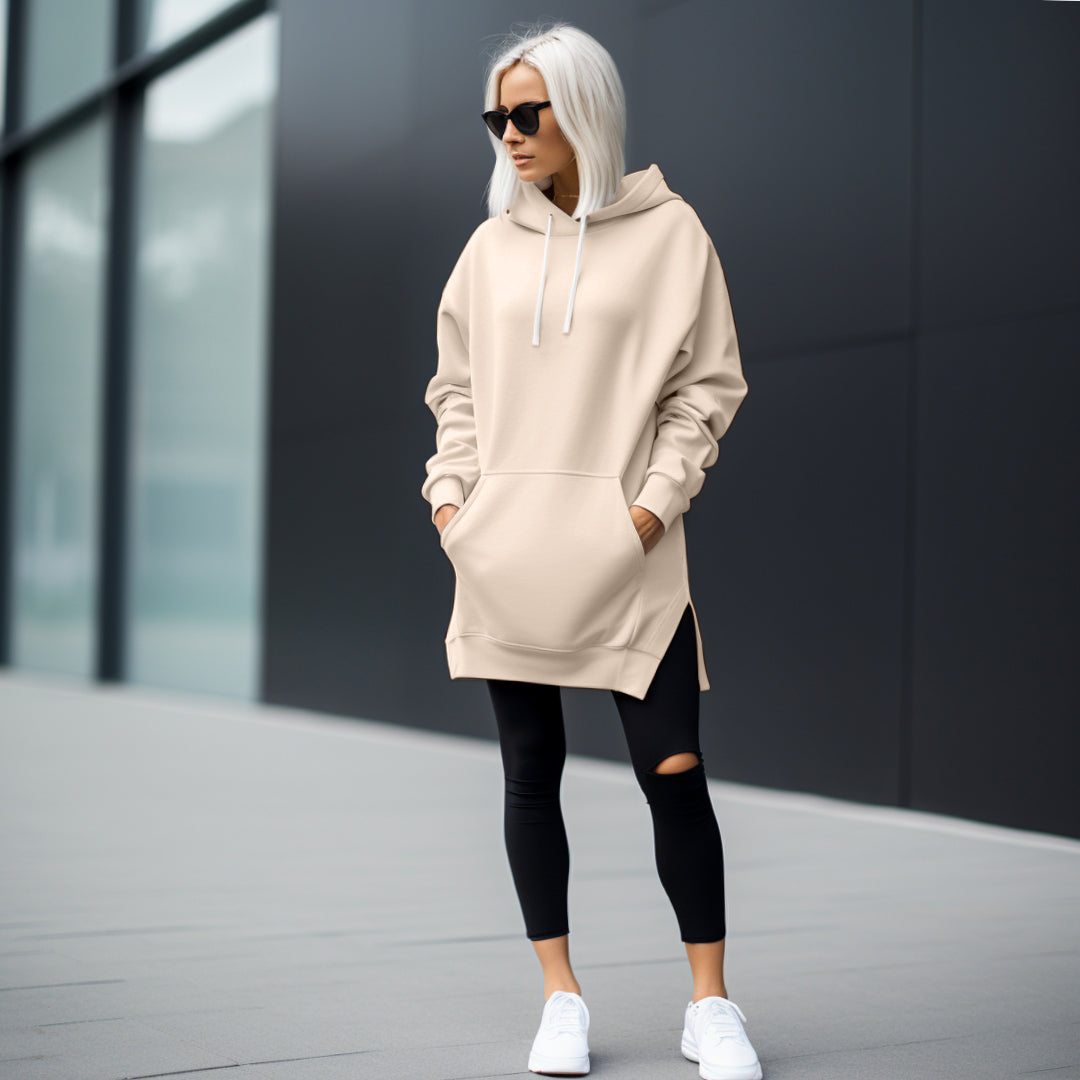 Valenzora | Elegant oversized dress with hood