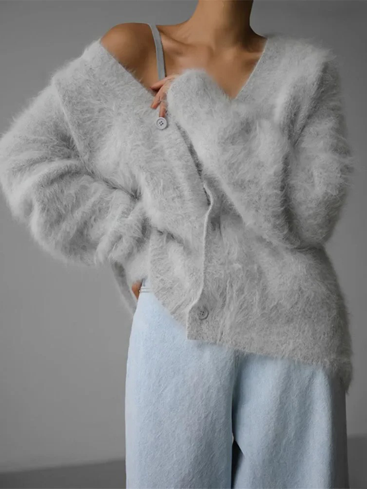 Valenzora | Kaschmir-Cardigan für Damen | Weicher Cardigan für Damen | Klassischer Strickjacke mit Knöpfen