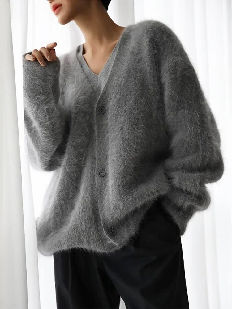 Valenzora | Kaschmir-Cardigan für Damen | Weicher Cardigan für Damen | Klassischer Strickjacke mit Knöpfen