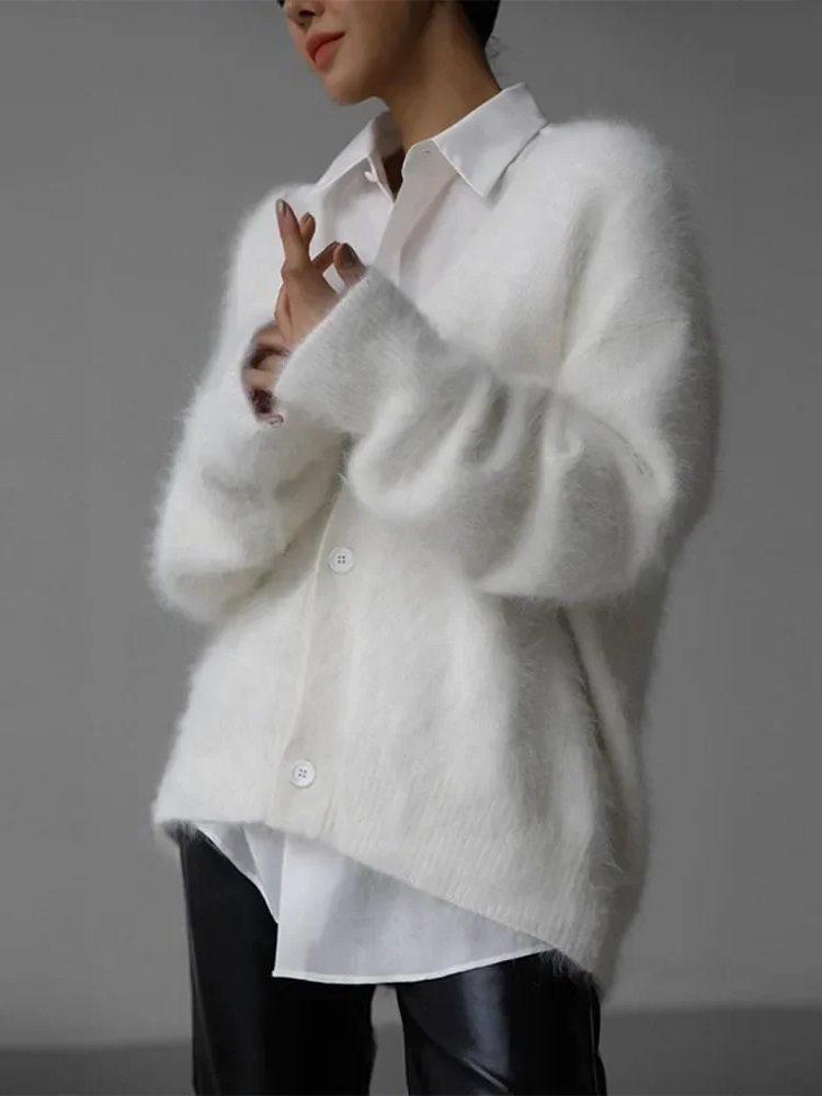 Valenzora | Kaschmir-Cardigan für Damen | Weicher Cardigan für Damen | Klassischer Strickjacke mit Knöpfen