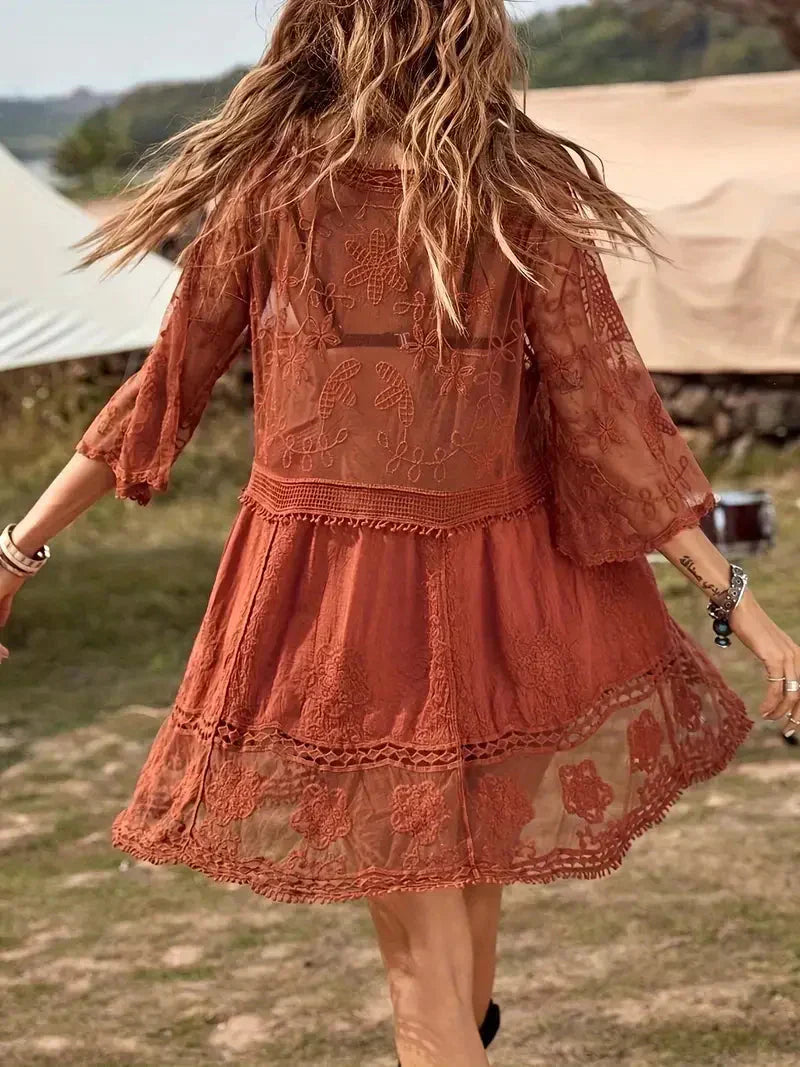 Valenzora | Cover Up Lace Sheer Cover Up Dress Boho Style