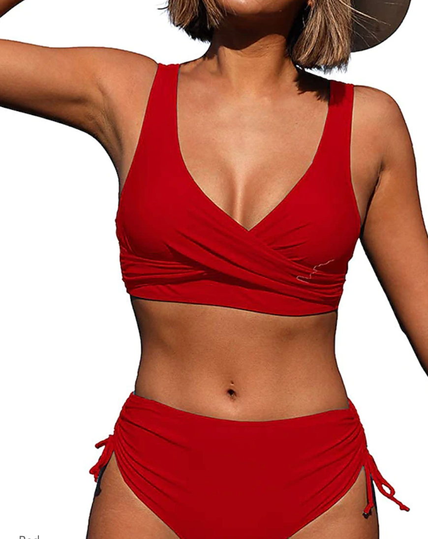 Valenzora | High-waisted bikini set with ruffles for women