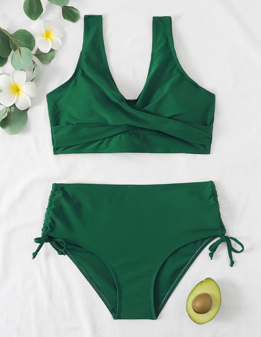 Valenzora | High-waisted bikini set with ruffles for women