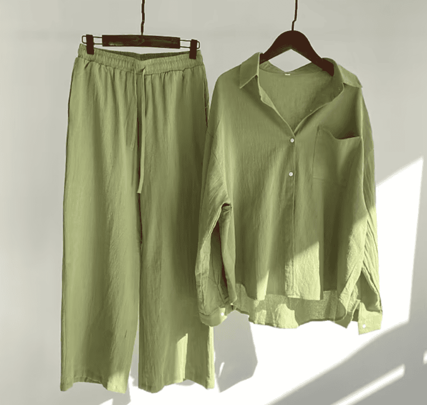 Valenzora | Linen summer set with long trousers and shirt