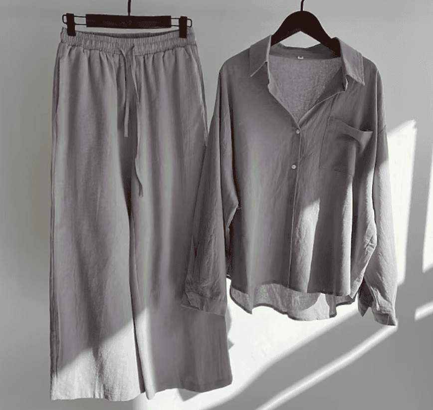 Valenzora | Linen summer set with long trousers and shirt
