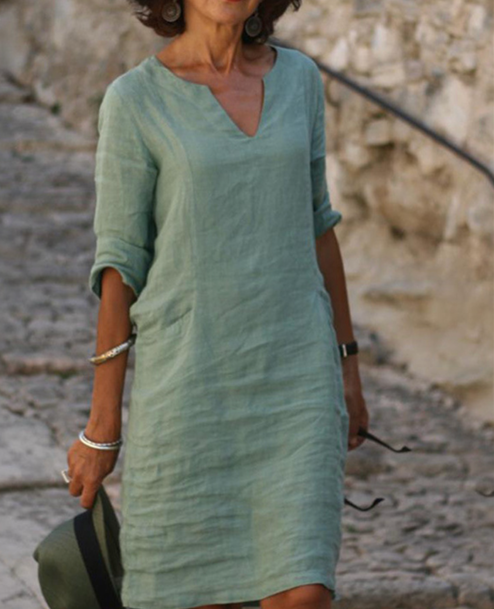 Valenzora | Chic three-quarter sleeve dress for women