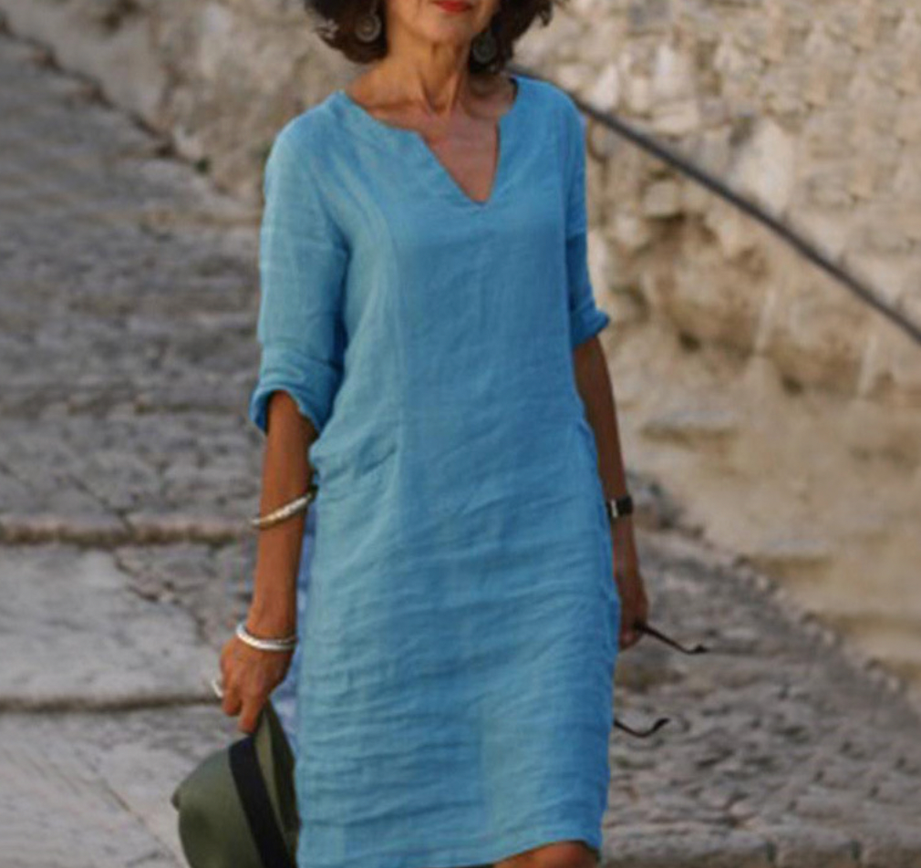 Valenzora | Chic three-quarter sleeve dress for women