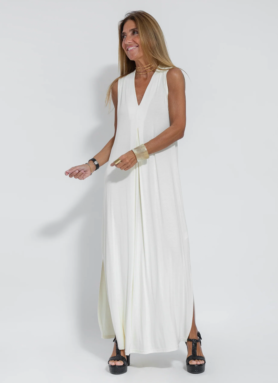Valenzora | Set with long, slimming dress and vest