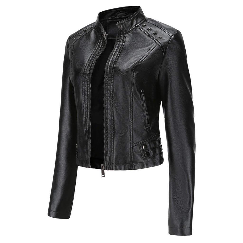 Valenzora | Elegante Lederjacke mit einzigartigen Details für Damen
