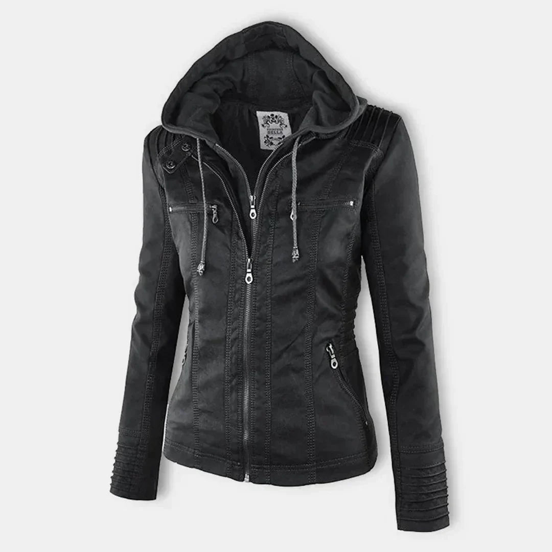 Valenzora | Elegante Kapuzen-Motorradjacke aus hochwertigem Leder