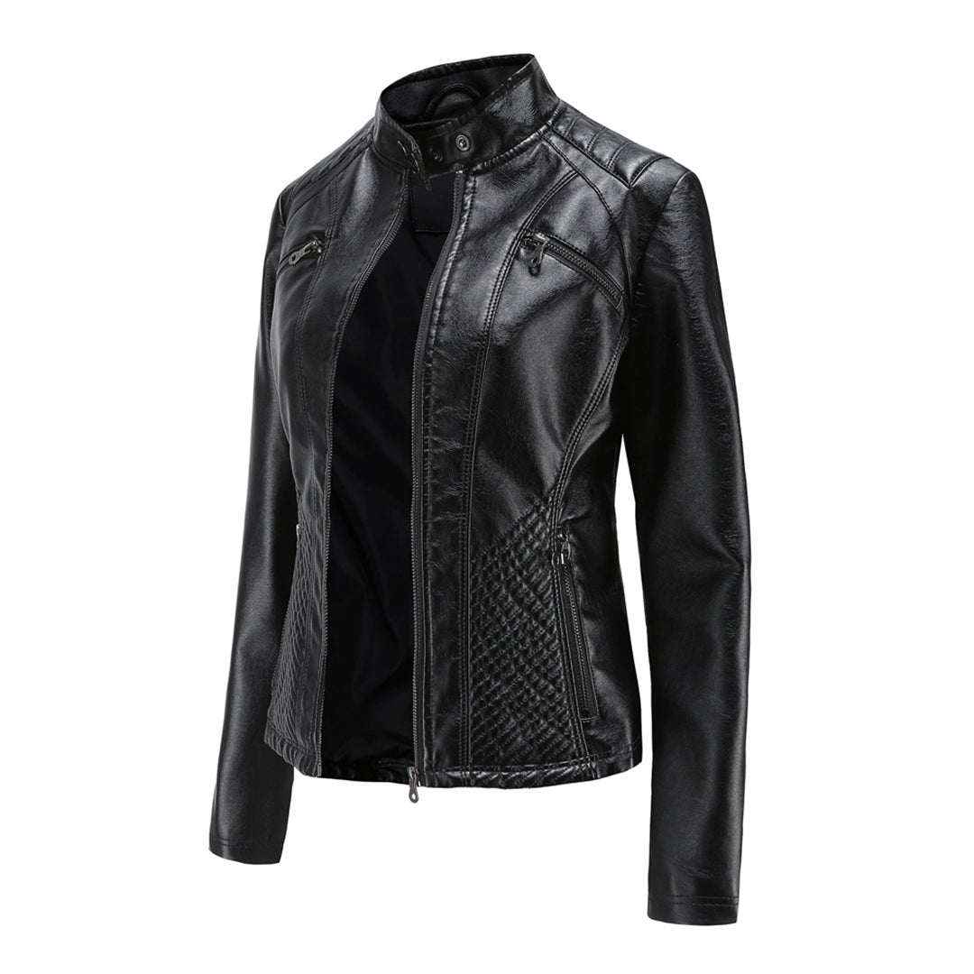 Valenzora | Women's leather jacket - Fashionable jacket with zipper