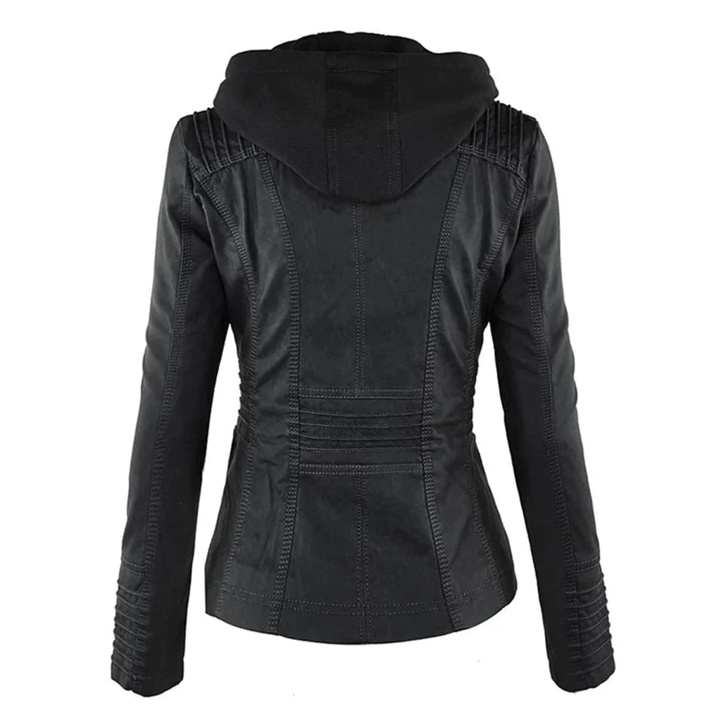 Valenzora | Elegante Kapuzen-Motorradjacke aus hochwertigem Leder