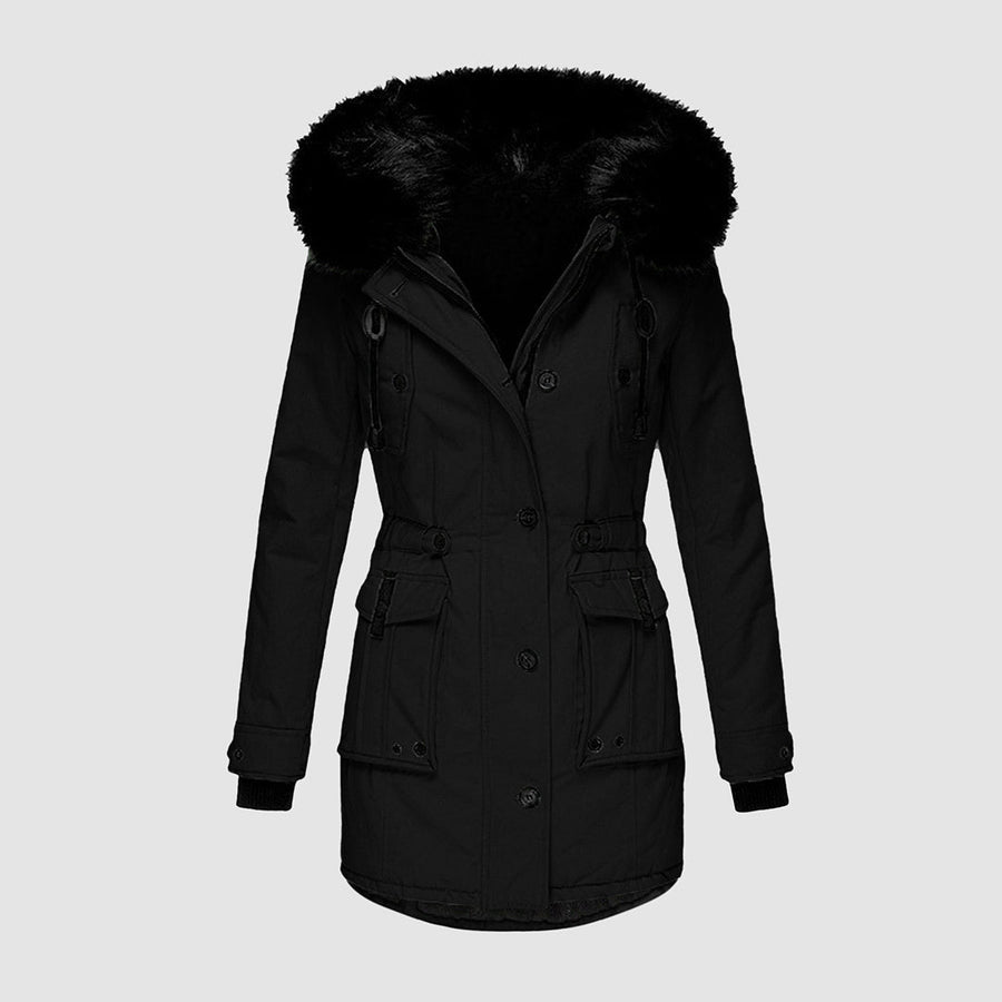 Valenzora | Elegant women's winter jacket with fur collar