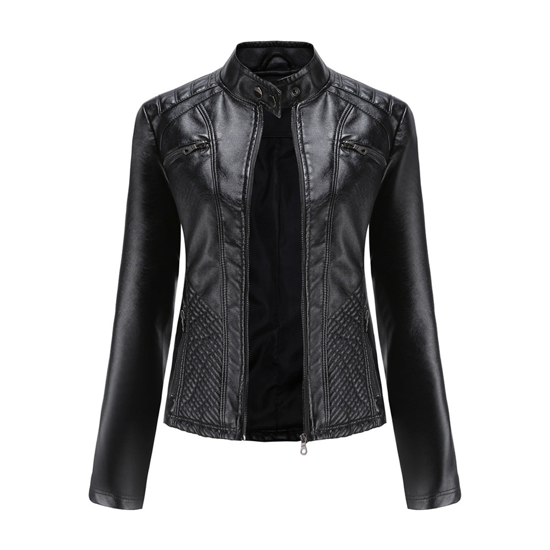 Valenzora | Women's leather jacket - Fashionable jacket with zipper