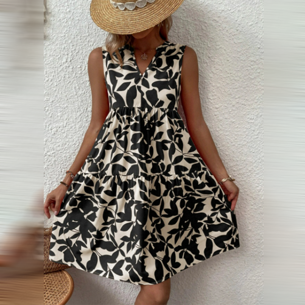 Valenzora | Sleeveless Boho Style Dress, V-Neck, Loose Fit, Lightweight and Breathable