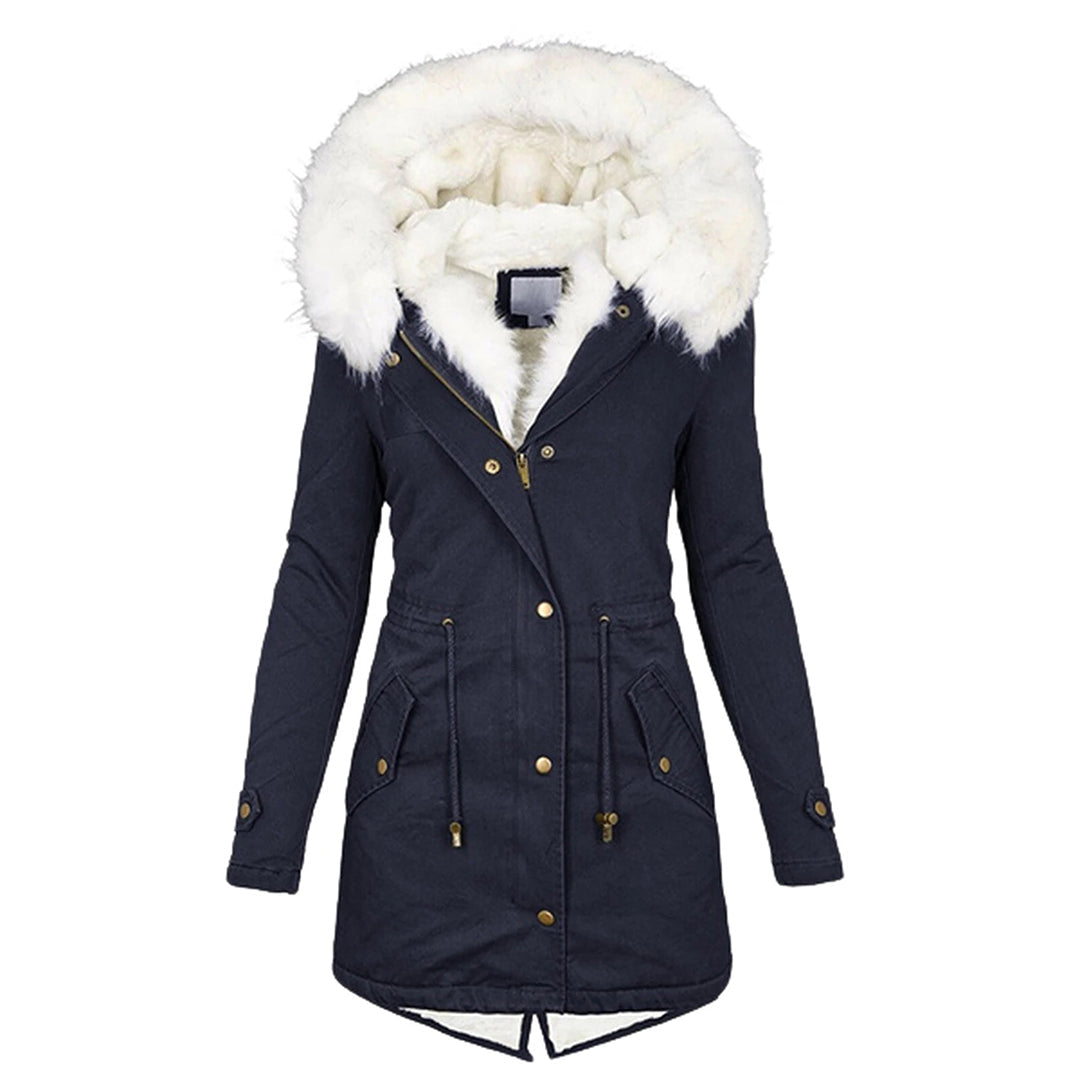 Valenzora Elegant winter jacket with hood and button detail