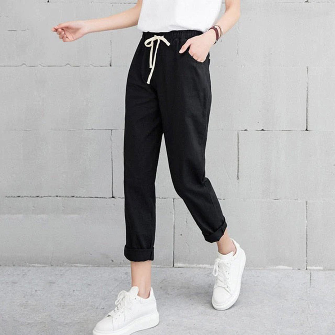 Valenzora | Comfortable women's trousers in black, khaki and blue
