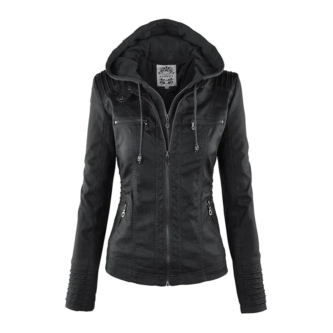Valenzora | Elegante Kapuzen-Motorradjacke aus hochwertigem Leder