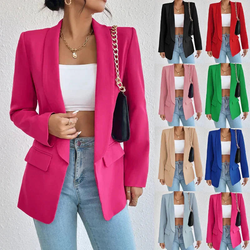 Valenzora | Offener langer Blazer-Mantel Damenbekleidung