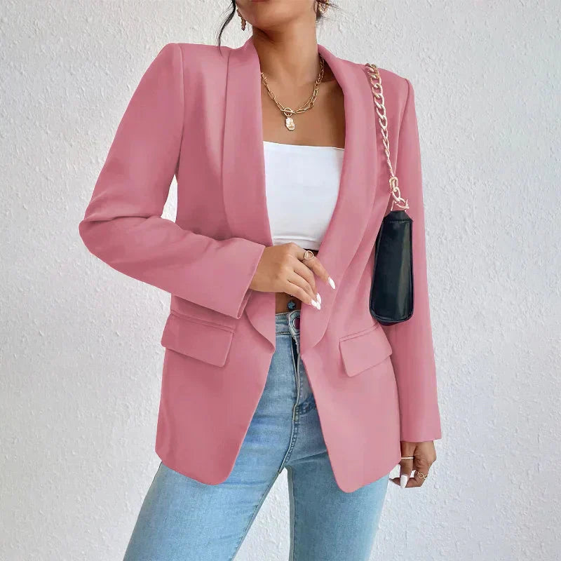 Valenzora | Offener langer Blazer-Mantel Damenbekleidung