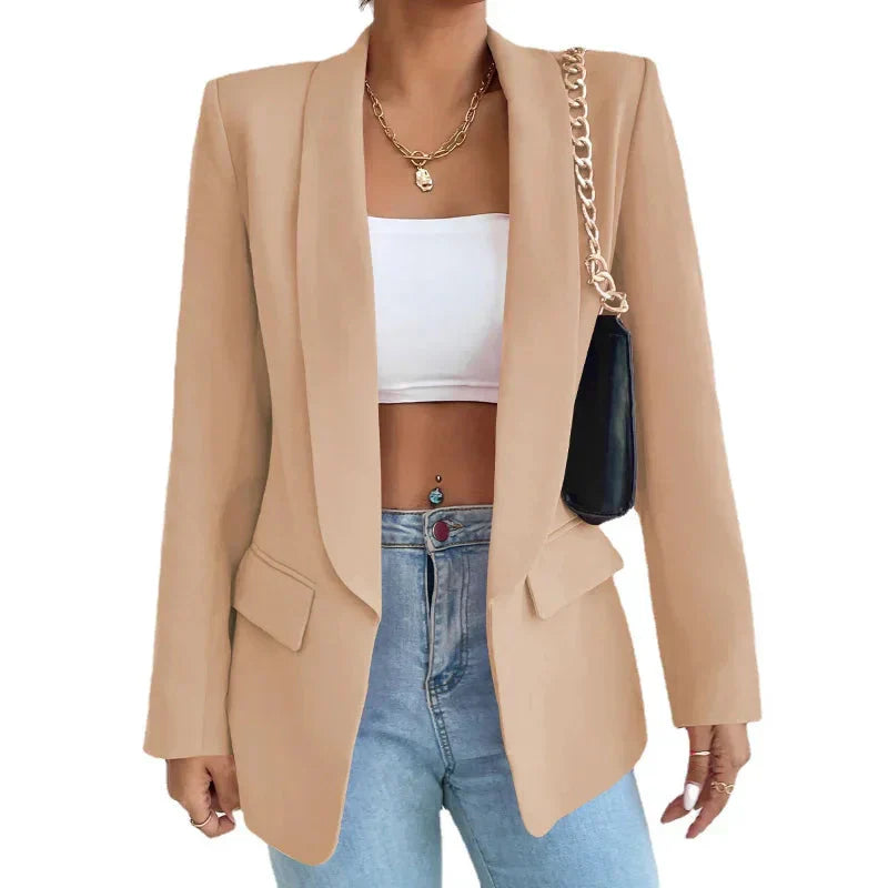 Valenzora | Offener langer Blazer-Mantel Damenbekleidung